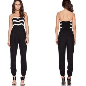Parker Chevron Carmela Combo Strapless Jumpsuit